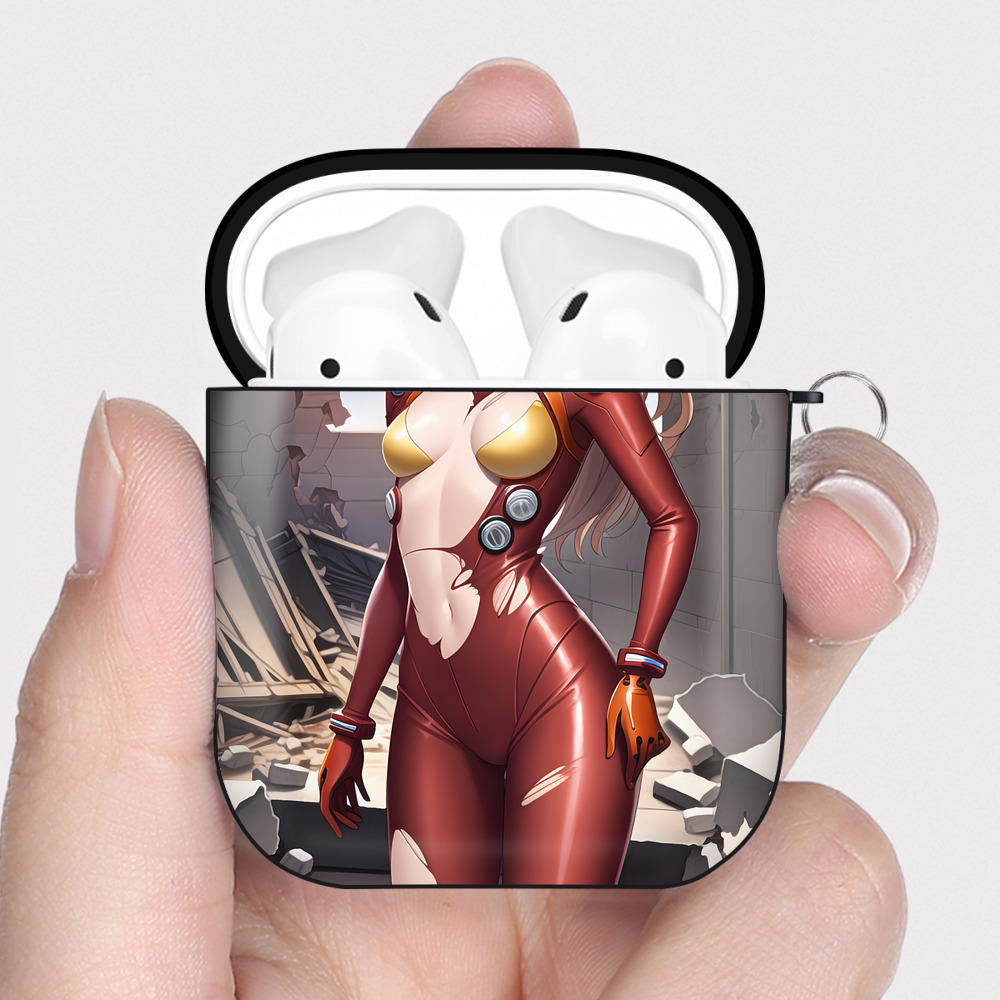 （画像用） EVA 新世紀エヴァンゲリオン AirPods 第2世代保護ケース ハードシェル ブラック 耐衝撃・防指紋・カラビナ付き