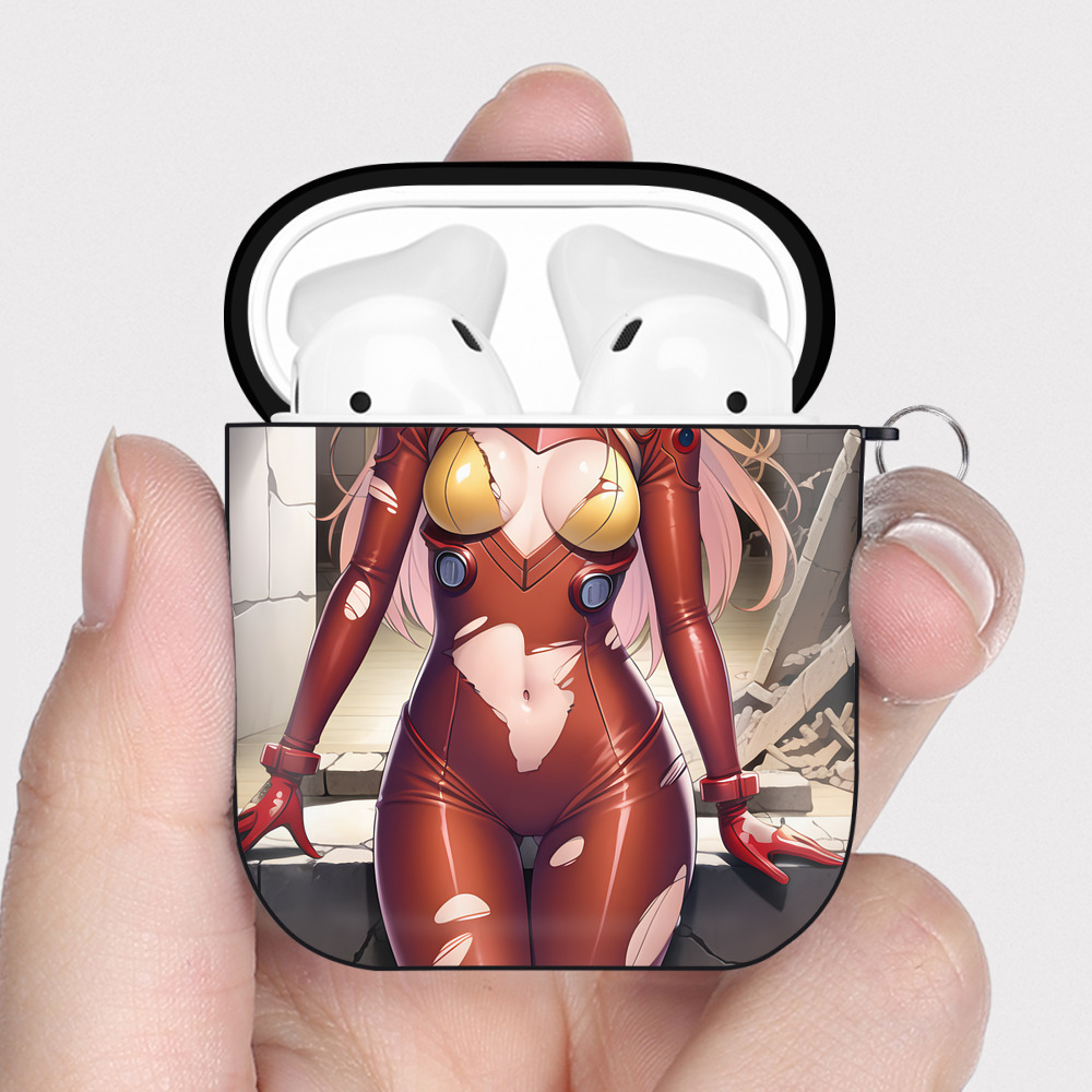 （画像用） EVA 新世紀エヴァンゲリオン AirPods 第2世代保護ケース ハードシェル ブラック 耐衝撃・防指紋・カラビナ付き