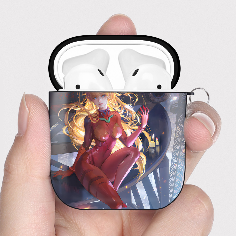（画像用） EVA 新世紀エヴァンゲリオン AirPods 第2世代保護ケース ハードシェル ブラック 耐衝撃・防指紋・カラビナ付き
