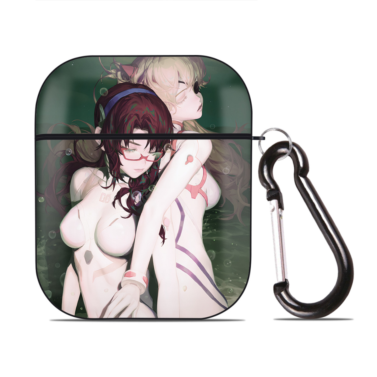 （画像用） EVA 新世紀エヴァンゲリオン AirPods 第2世代保護ケース ハードシェル ブラック 耐衝撃・防指紋・カラビナ付き