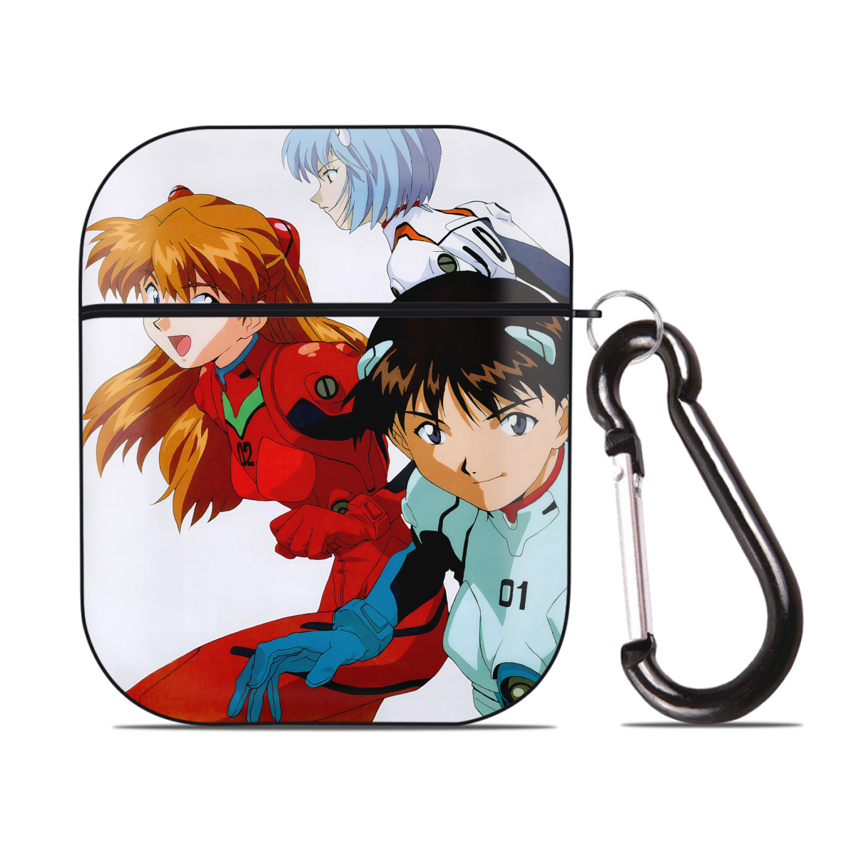 （画像用） EVA 新世紀エヴァンゲリオン AirPods 第2世代保護ケース ハードシェル ブラック 耐衝撃・防指紋・カラビナ付き