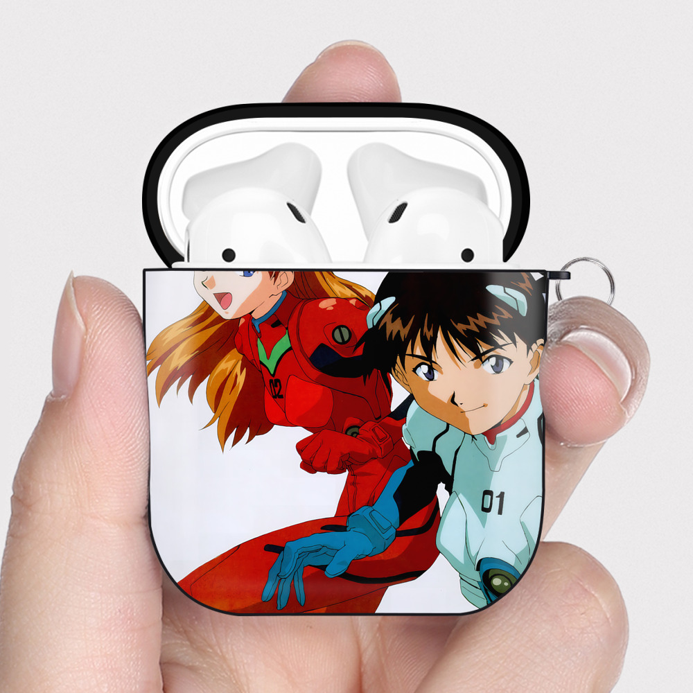 （画像用） EVA 新世紀エヴァンゲリオン AirPods 第2世代保護ケース ハードシェル ブラック 耐衝撃・防指紋・カラビナ付き
