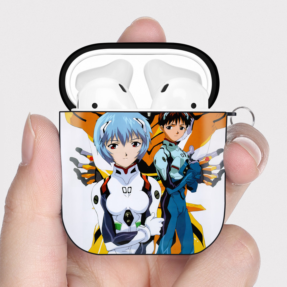 （画像用） EVA 新世紀エヴァンゲリオン AirPods 第2世代保護ケース ハードシェル ブラック 耐衝撃・防指紋・カラビナ付き