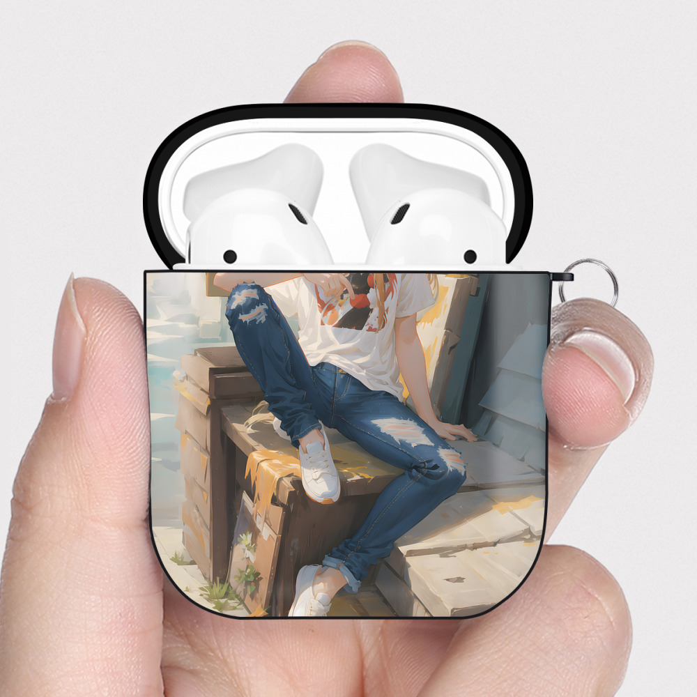 （画像用） EVA 新世紀エヴァンゲリオン AirPods 第2世代保護ケース ハードシェル ブラック 耐衝撃・防指紋・カラビナ付き
