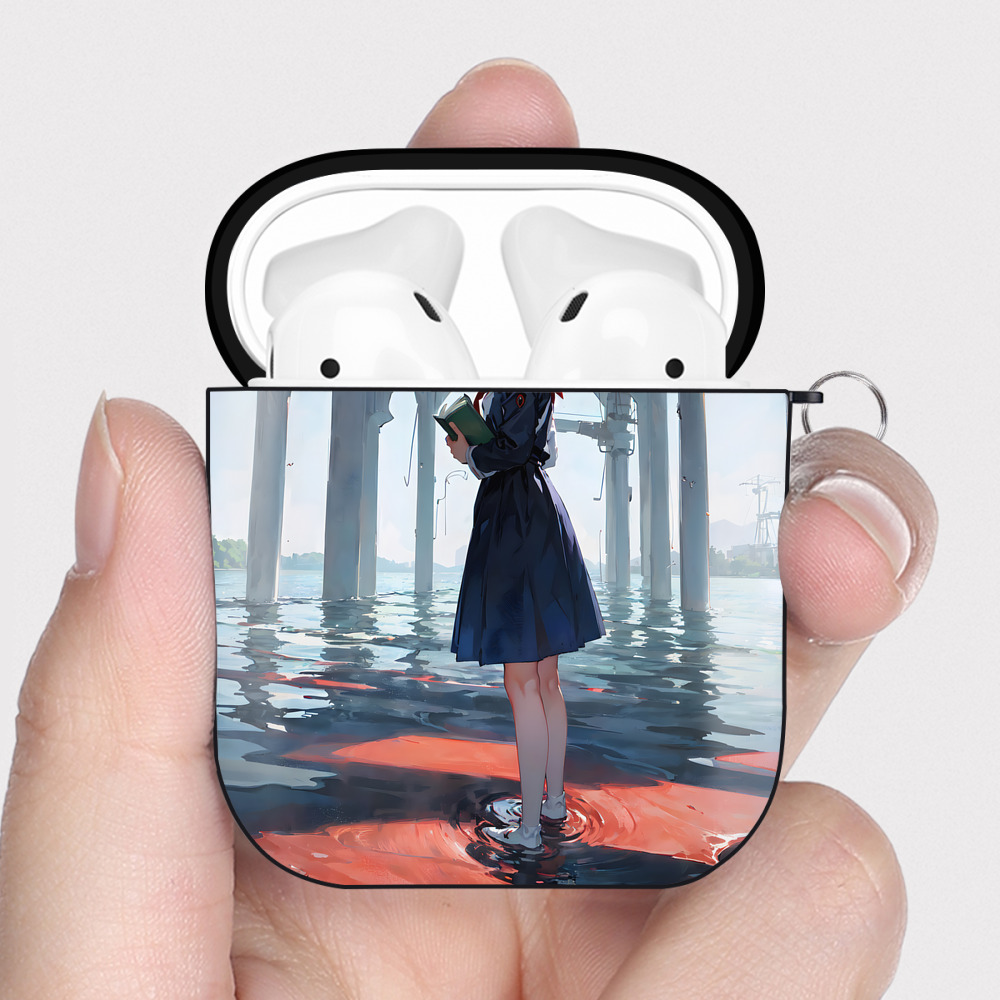 （画像用） EVA 新世紀エヴァンゲリオン AirPods 第2世代保護ケース ハードシェル ブラック 耐衝撃・防指紋・カラビナ付き