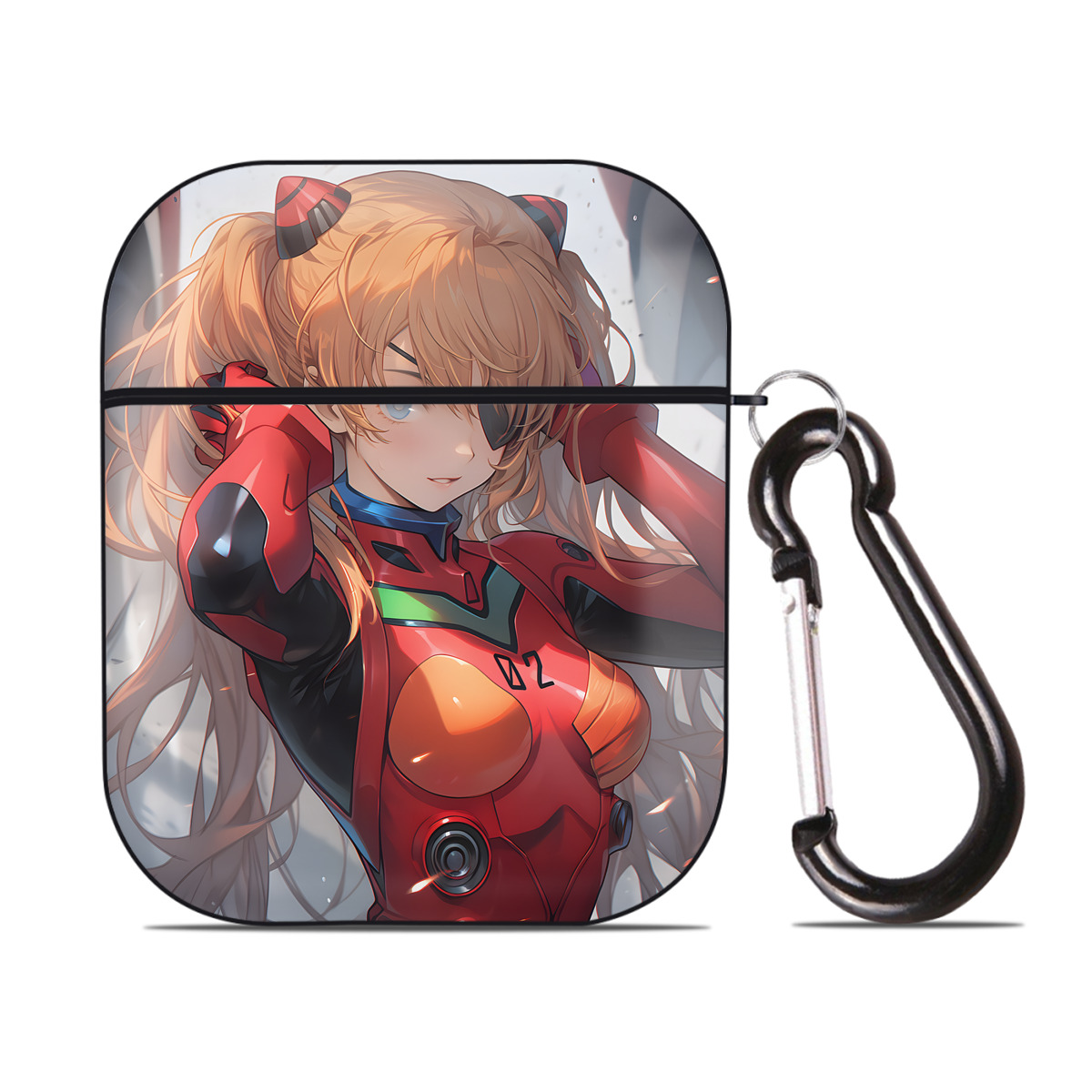 （画像用） EVA 新世紀エヴァンゲリオン AirPods 第2世代保護ケース ハードシェル ブラック 耐衝撃・防指紋・カラビナ付き