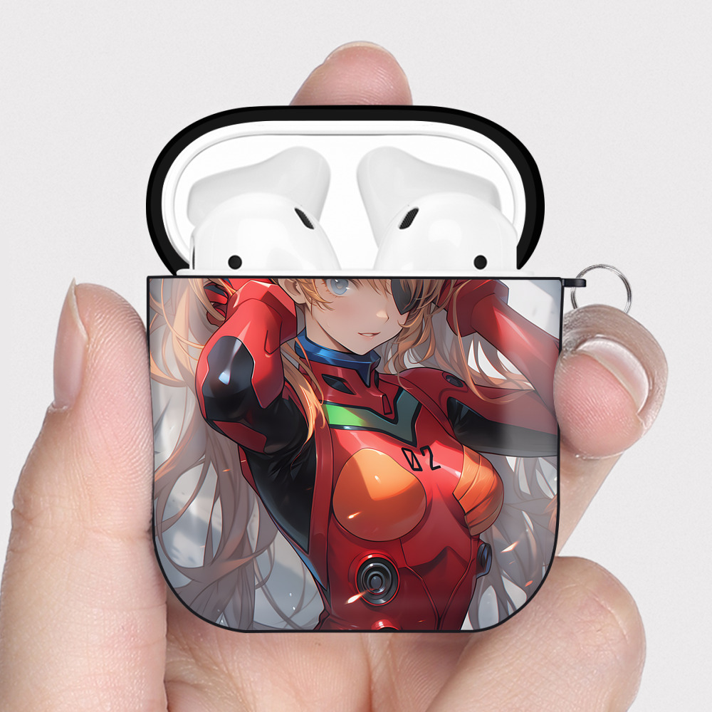 （画像用） EVA 新世紀エヴァンゲリオン AirPods 第2世代保護ケース ハードシェル ブラック 耐衝撃・防指紋・カラビナ付き