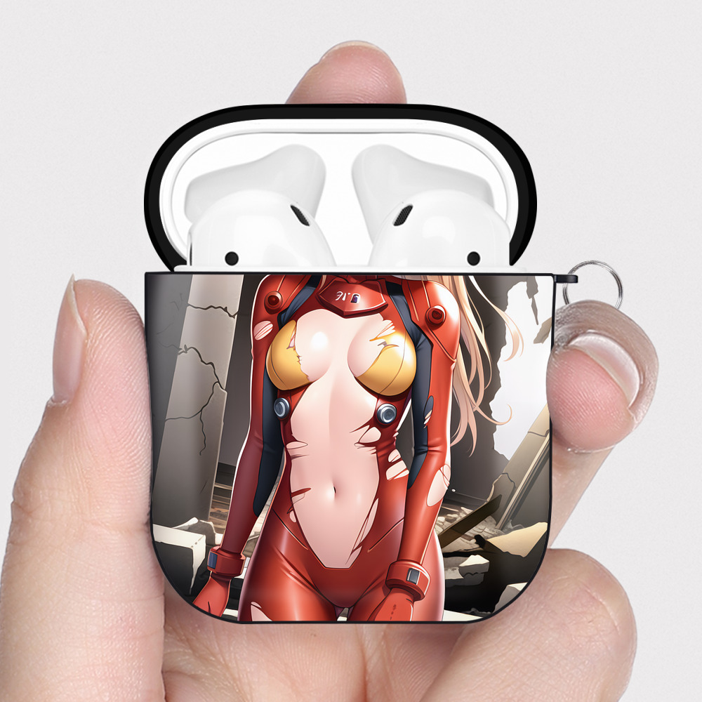 （画像用） EVA 新世紀エヴァンゲリオン AirPods 第2世代保護ケース ハードシェル ブラック 耐衝撃・防指紋・カラビナ付き