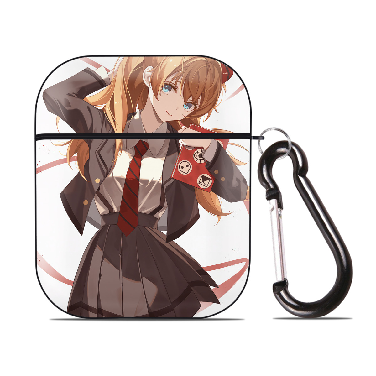 （画像用） EVA 新世紀エヴァンゲリオン AirPods 第2世代保護ケース ハードシェル ブラック 耐衝撃・防指紋・カラビナ付き