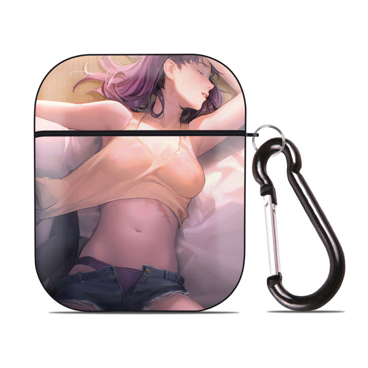 （画像用） EVA 新世紀エヴァンゲリオン AirPods 第2世代保護ケース ハードシェル ブラック 耐衝撃・防指紋・カラビナ付き