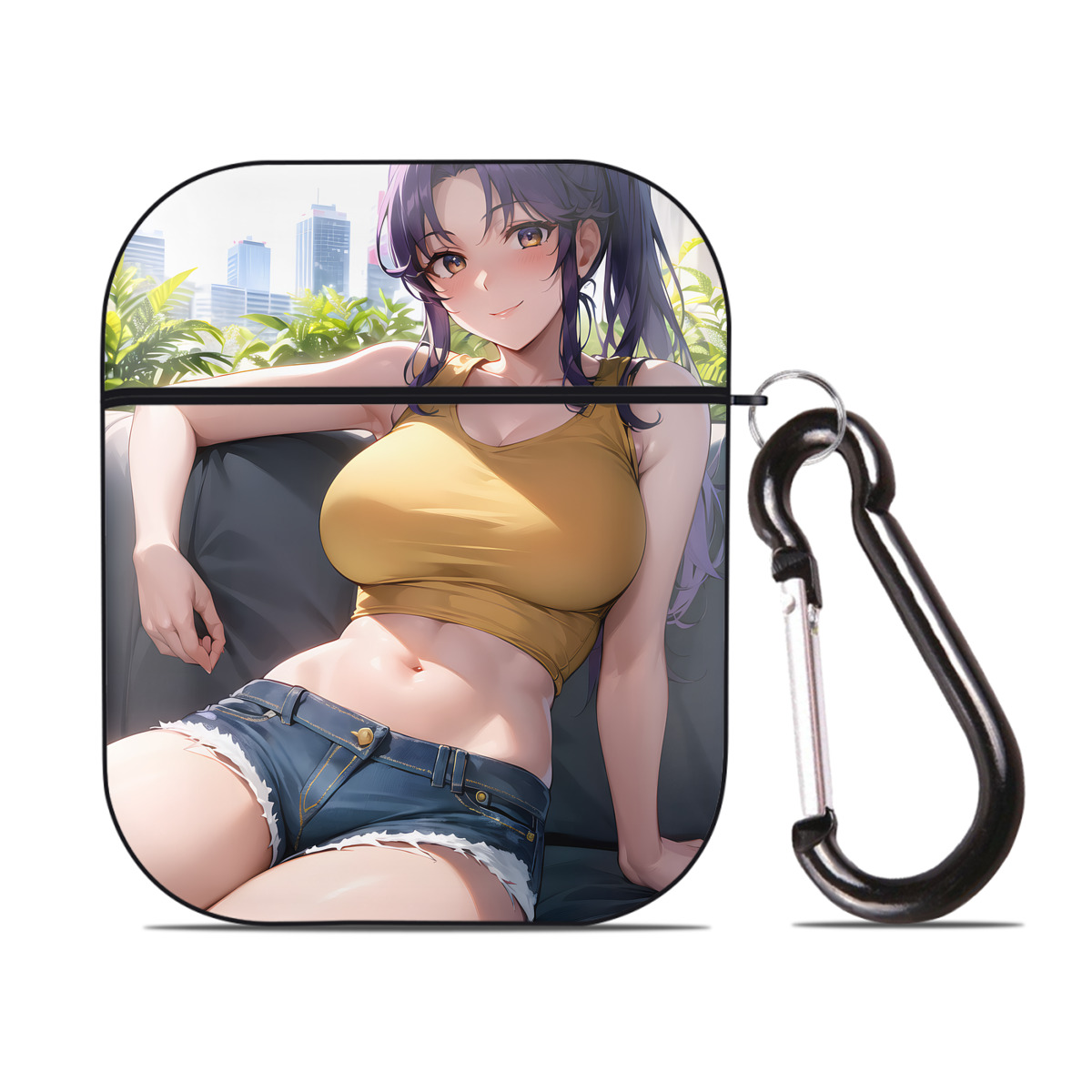 （画像用） EVA 新世紀エヴァンゲリオン AirPods 第2世代保護ケース ハードシェル ブラック 耐衝撃・防指紋・カラビナ付き