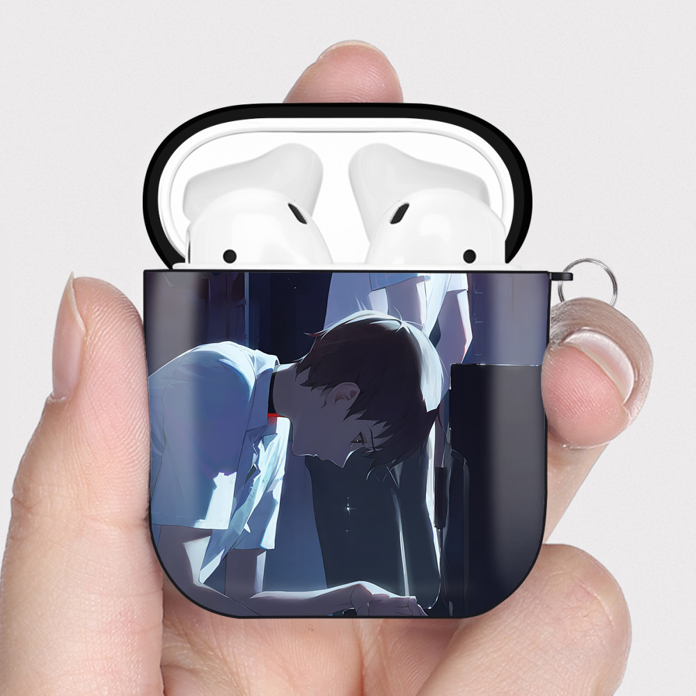 （画像用） EVA 新世紀エヴァンゲリオン AirPods 第2世代保護ケース ハードシェル ブラック 耐衝撃・防指紋・カラビナ付き