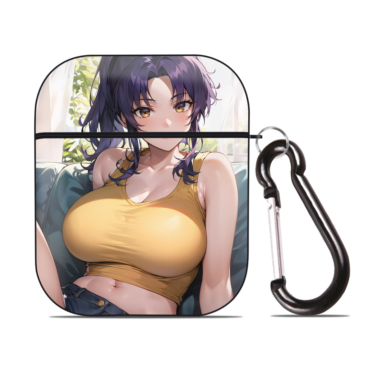 （画像用） EVA 新世紀エヴァンゲリオン AirPods 第2世代保護ケース ハードシェル ブラック 耐衝撃・防指紋・カラビナ付き