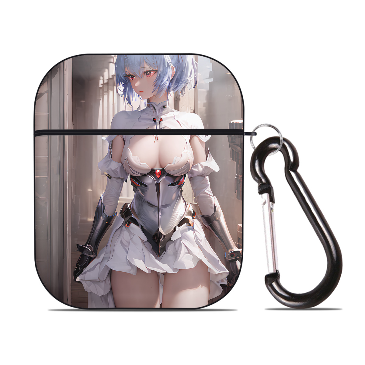 （画像用） EVA 新世紀エヴァンゲリオン AirPods 第2世代保護ケース ハードシェル ブラック 耐衝撃・防指紋・カラビナ付き