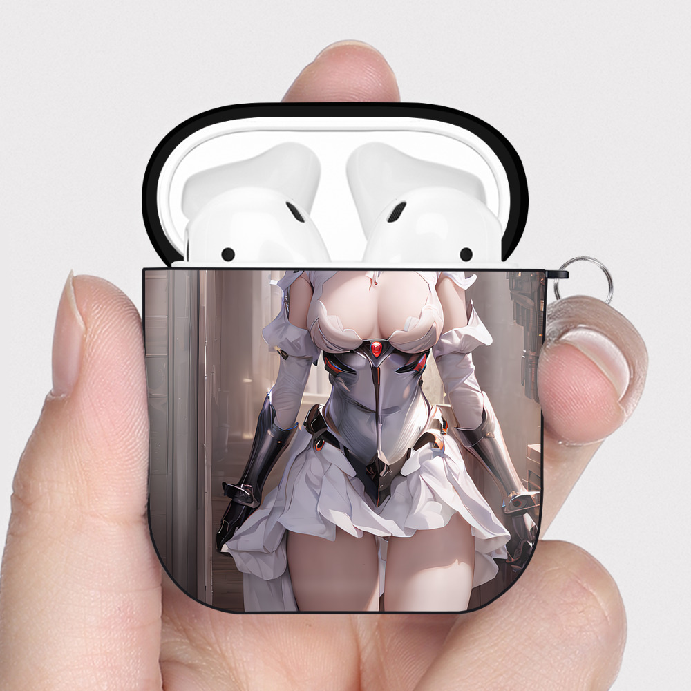 （画像用） EVA 新世紀エヴァンゲリオン AirPods 第2世代保護ケース ハードシェル ブラック 耐衝撃・防指紋・カラビナ付き
