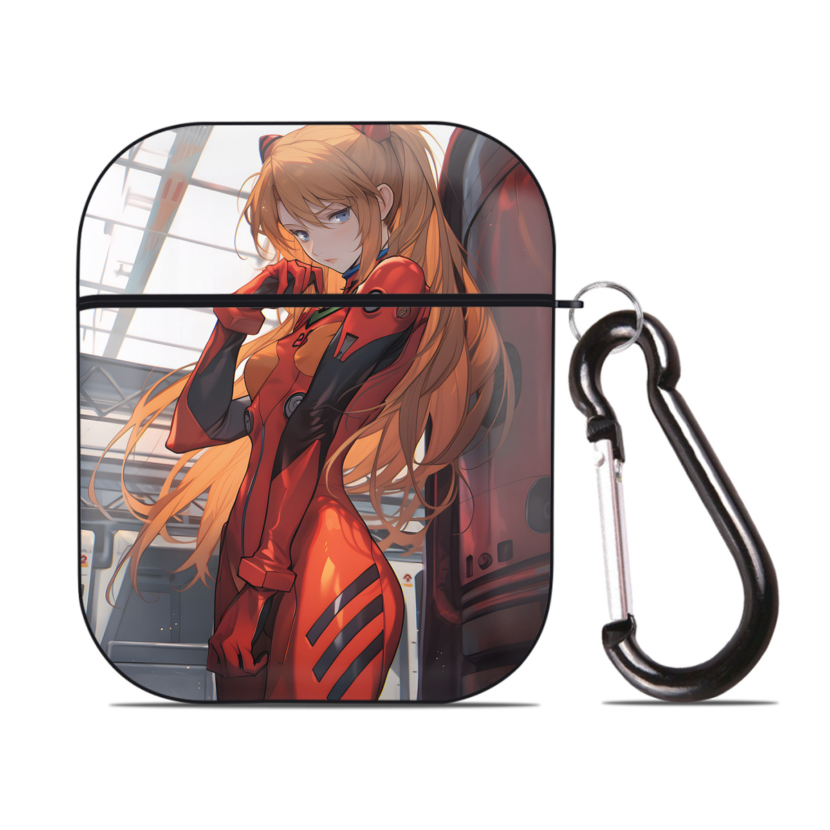 （画像用） EVA 新世紀エヴァンゲリオン AirPods 第2世代保護ケース ハードシェル ブラック 耐衝撃・防指紋・カラビナ付き
