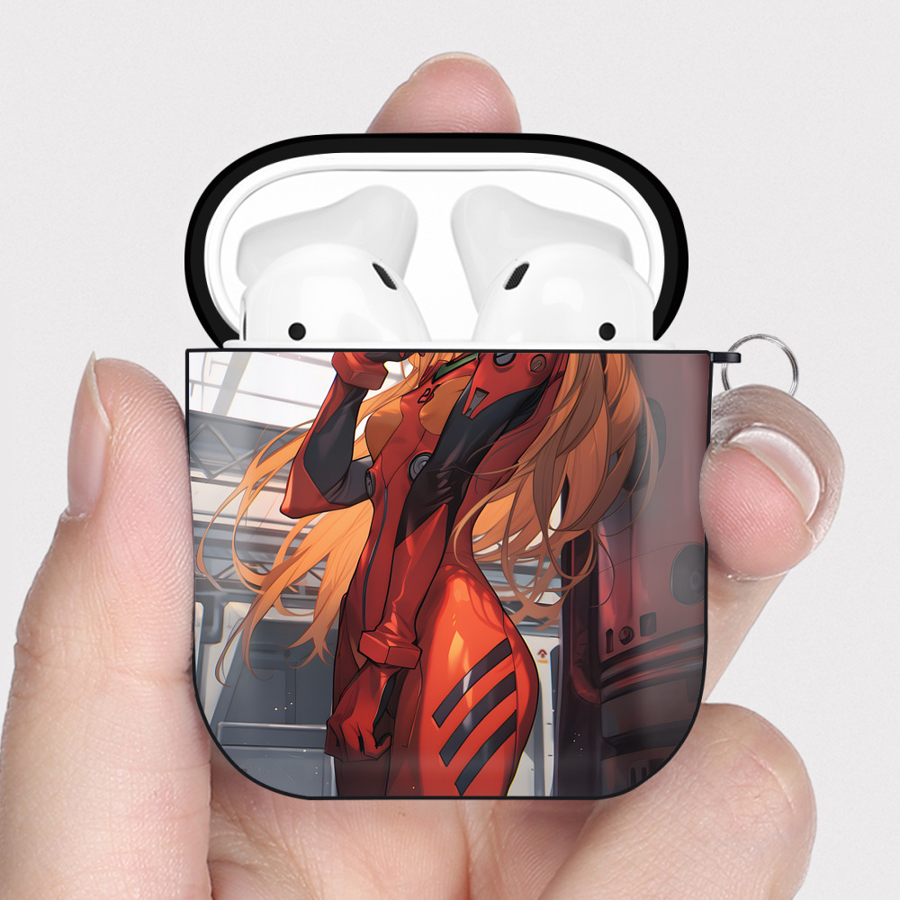 （画像用） EVA 新世紀エヴァンゲリオン AirPods 第2世代保護ケース ハードシェル ブラック 耐衝撃・防指紋・カラビナ付き
