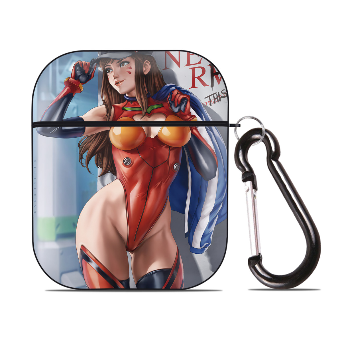（画像用） EVA 新世紀エヴァンゲリオン AirPods 第2世代保護ケース ハードシェル ブラック 耐衝撃・防指紋・カラビナ付き