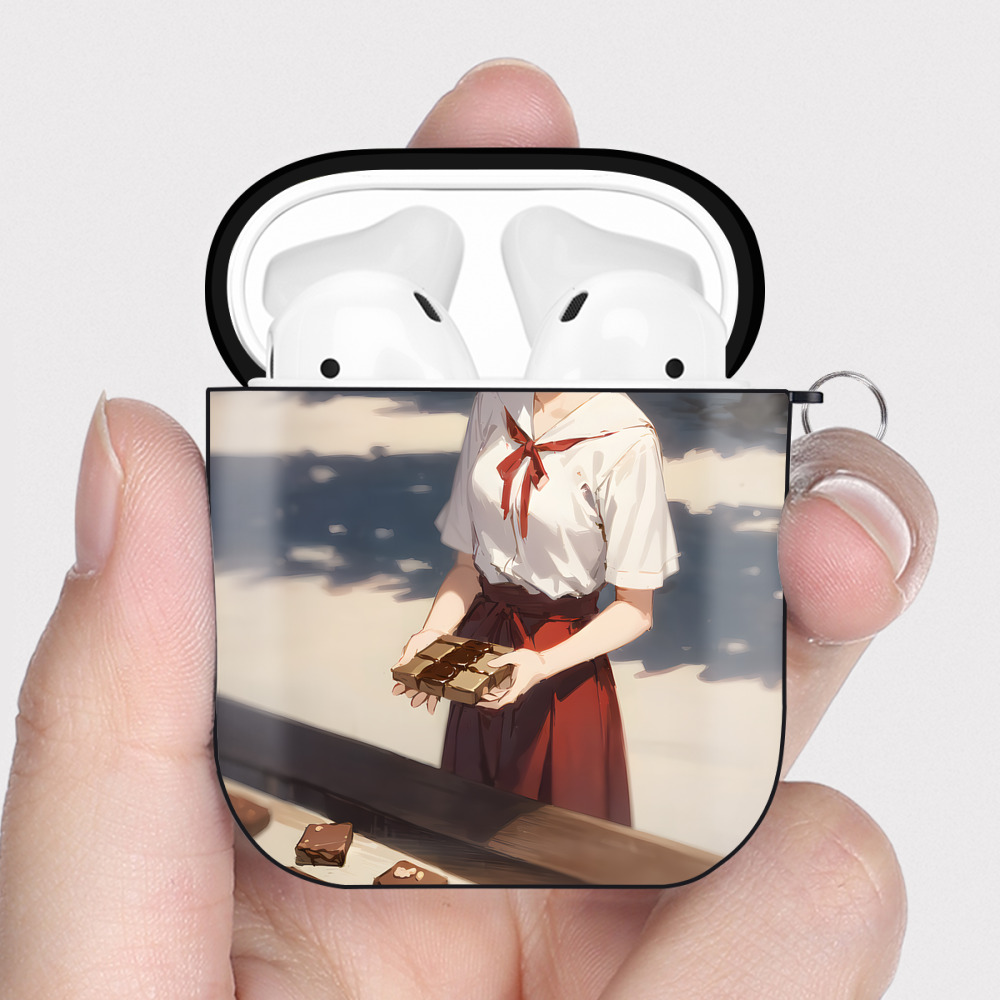 （画像用） EVA 新世紀エヴァンゲリオン AirPods 第2世代保護ケース ハードシェル ブラック 耐衝撃・防指紋・カラビナ付き