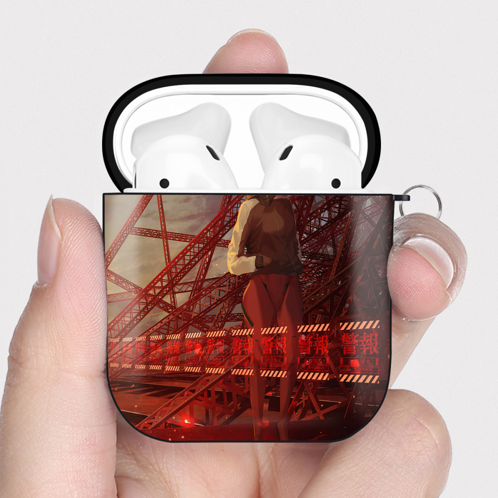 （画像用） EVA 新世紀エヴァンゲリオン AirPods 第2世代保護ケース ハードシェル ブラック 耐衝撃・防指紋・カラビナ付き