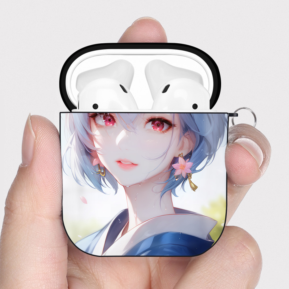 （画像用） EVA 新世紀エヴァンゲリオン AirPods 第2世代保護ケース ハードシェル ブラック 耐衝撃・防指紋・カラビナ付き