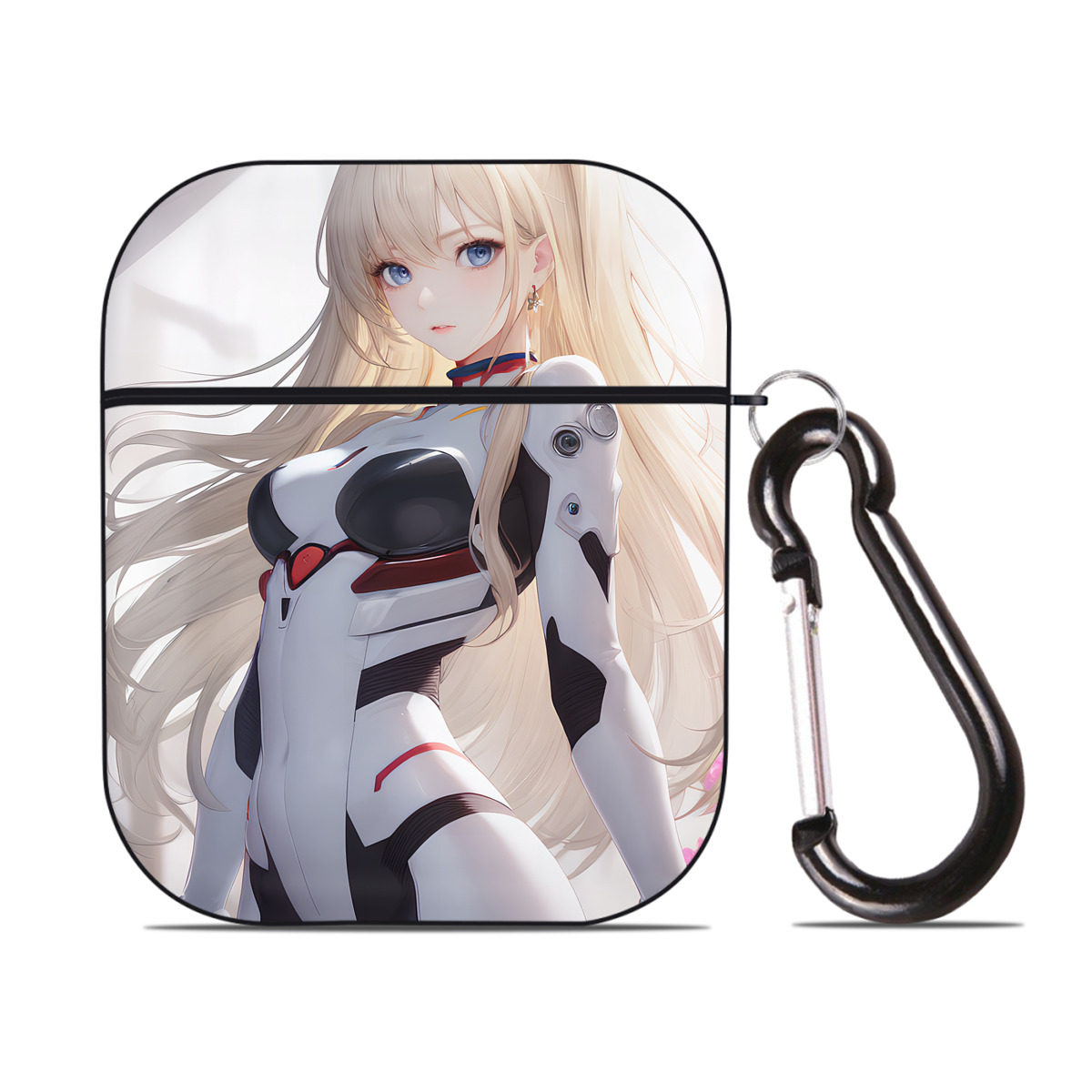 （画像用） EVA 新世紀エヴァンゲリオン AirPods 第2世代保護ケース ハードシェル ブラック 耐衝撃・防指紋・カラビナ付き
