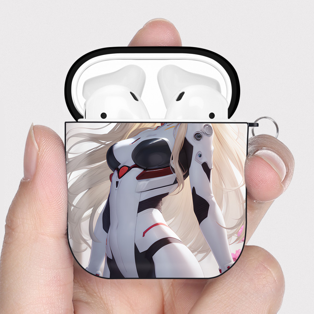 （画像用） EVA 新世紀エヴァンゲリオン AirPods 第2世代保護ケース ハードシェル ブラック 耐衝撃・防指紋・カラビナ付き