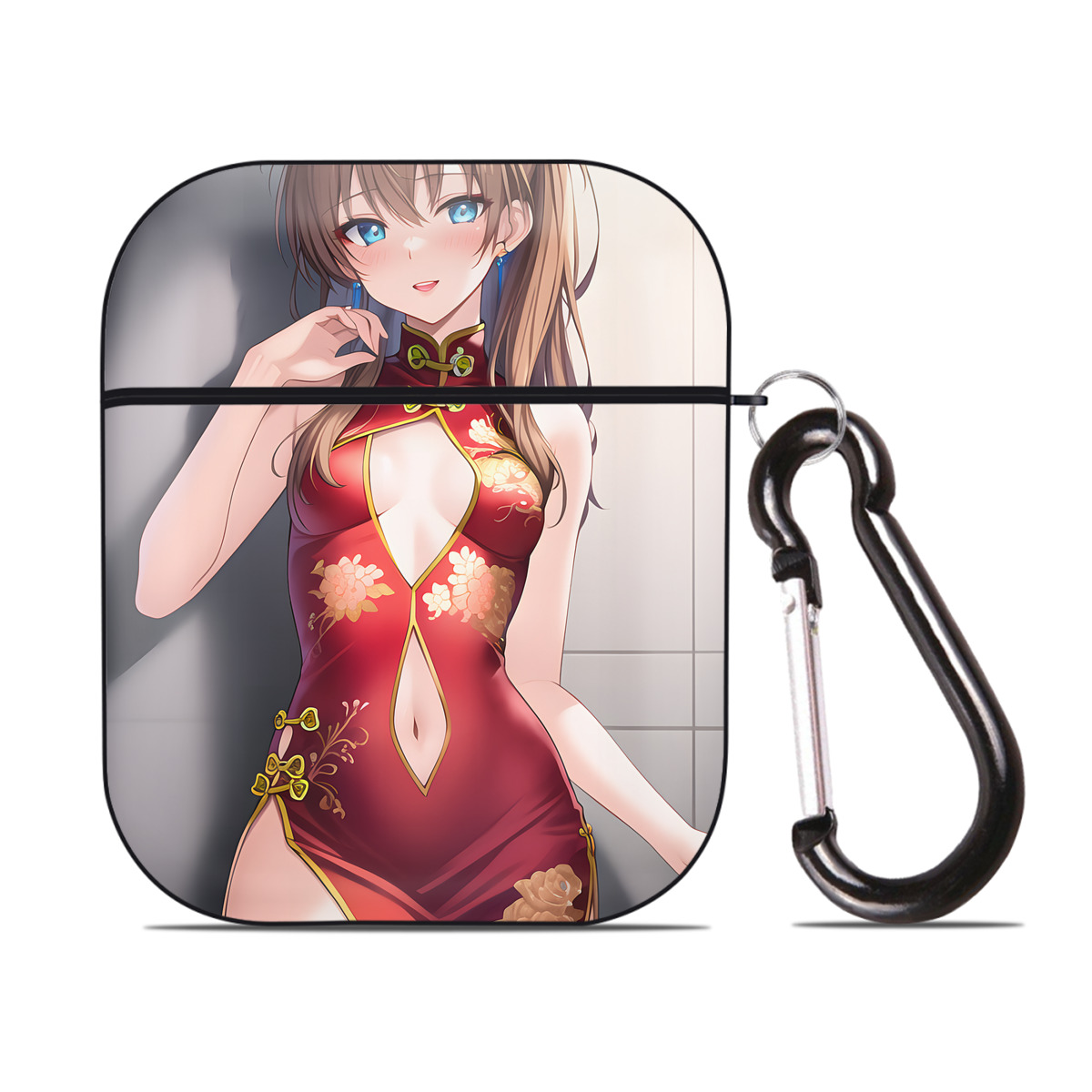 （画像用） EVA 新世紀エヴァンゲリオン AirPods 第2世代保護ケース ハードシェル ブラック 耐衝撃・防指紋・カラビナ付き