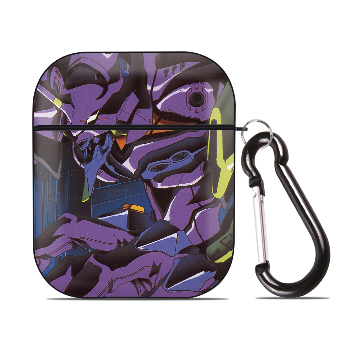 （画像用） EVA 新世紀エヴァンゲリオン AirPods 第2世代保護ケース ハードシェル ブラック 耐衝撃・防指紋・カラビナ付き