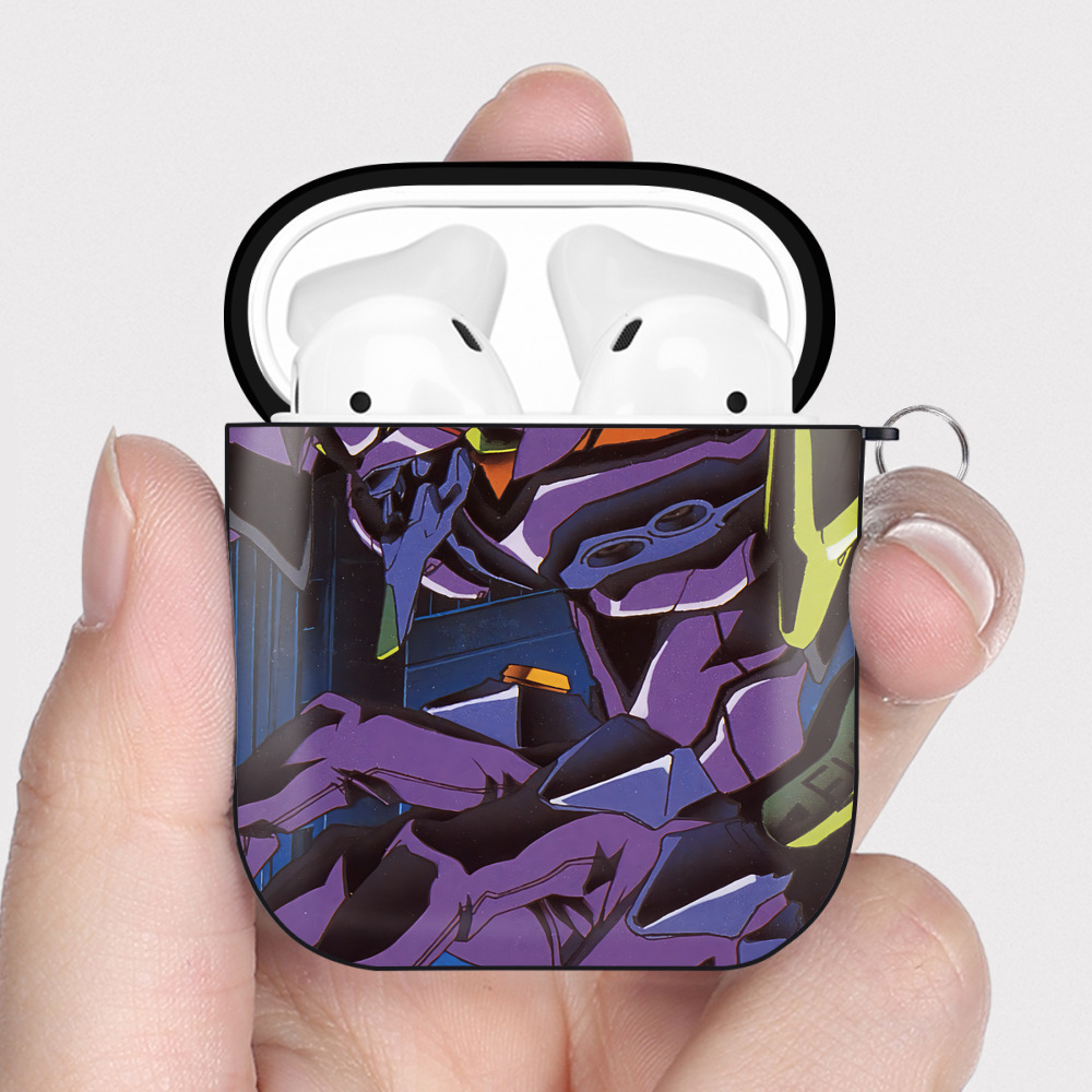 （画像用） EVA 新世紀エヴァンゲリオン AirPods 第2世代保護ケース ハードシェル ブラック 耐衝撃・防指紋・カラビナ付き
