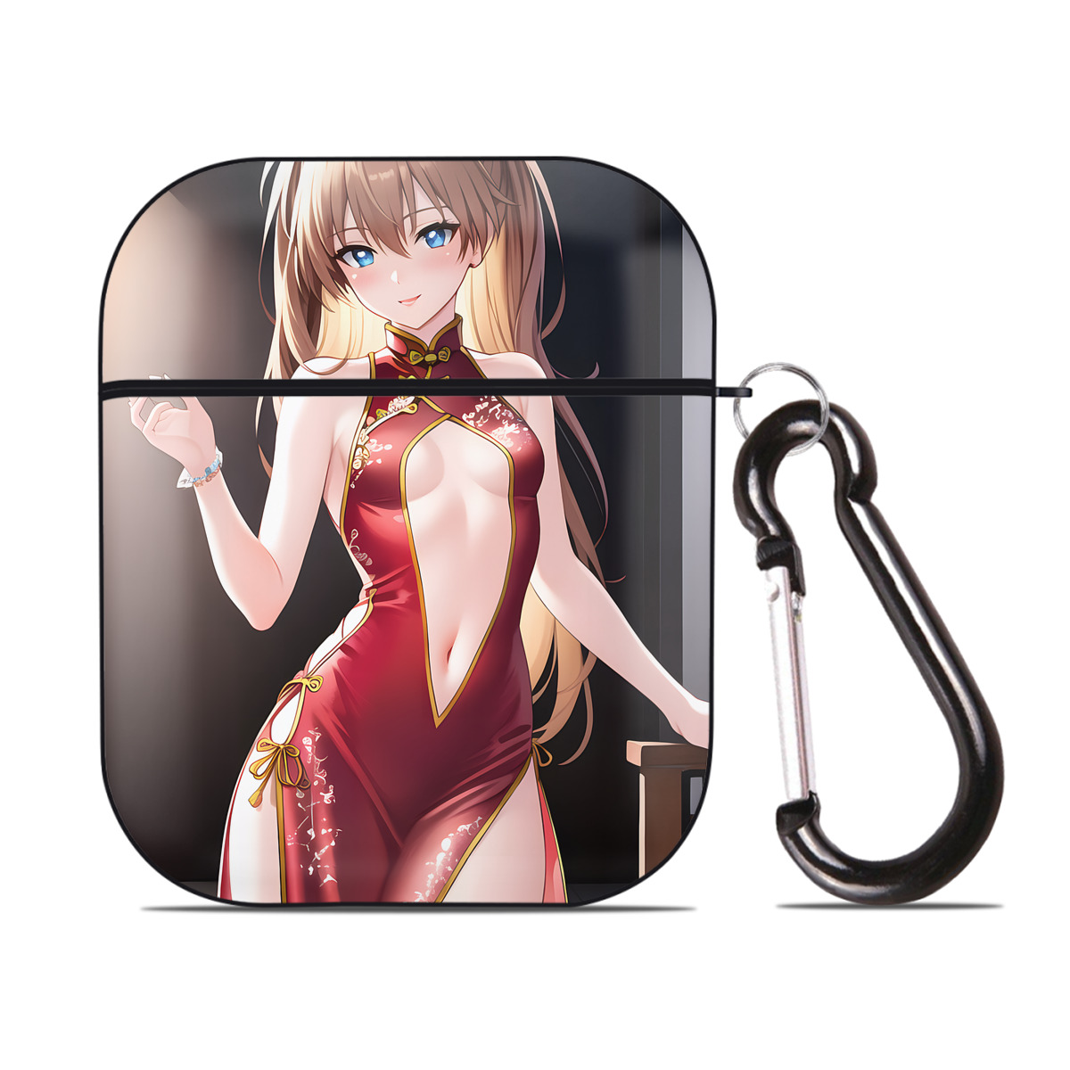 （画像用） EVA 新世紀エヴァンゲリオン AirPods 第2世代保護ケース ハードシェル ブラック 耐衝撃・防指紋・カラビナ付き