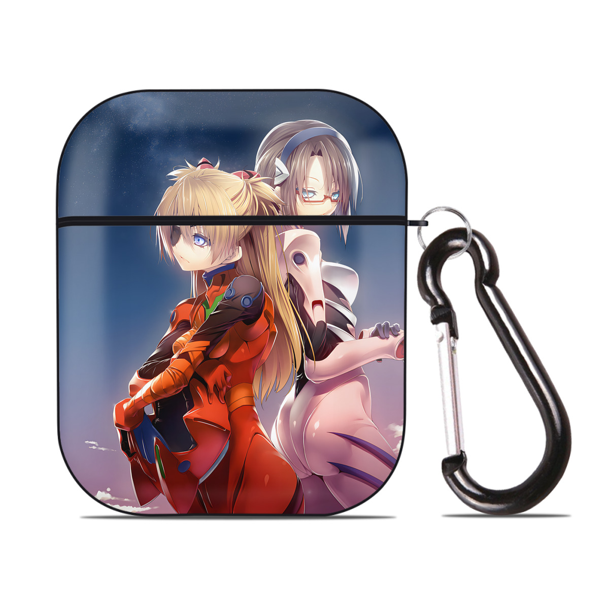 （画像用） EVA 新世紀エヴァンゲリオン AirPods 第2世代保護ケース ハードシェル ブラック 耐衝撃・防指紋・カラビナ付き