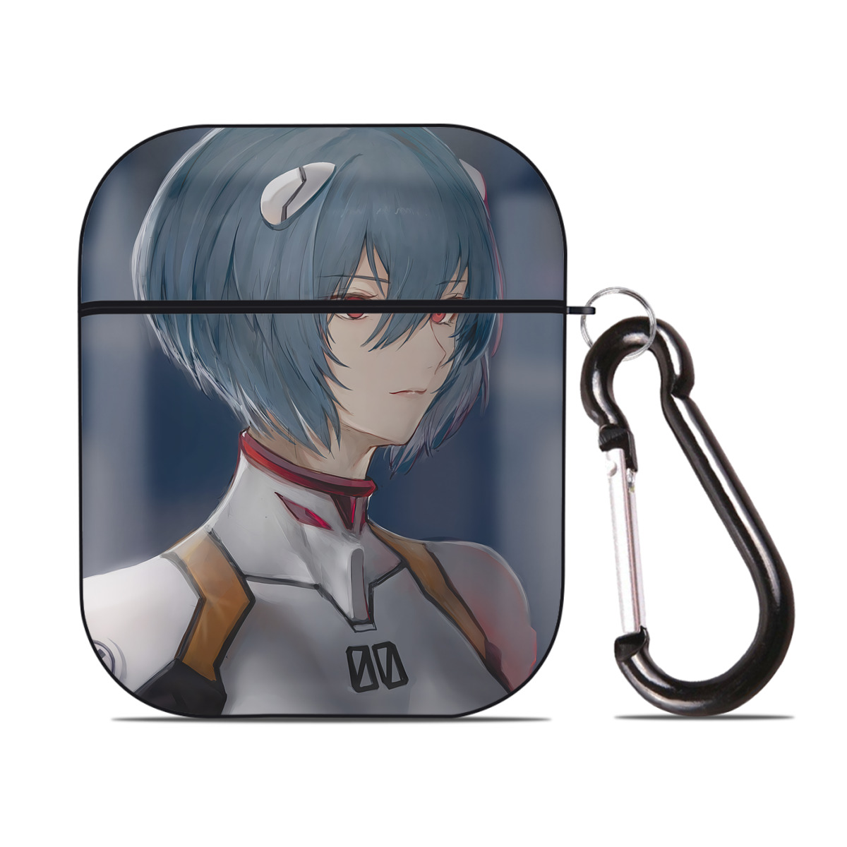 （画像用） EVA 新世紀エヴァンゲリオン AirPods 第2世代保護ケース ハードシェル ブラック 耐衝撃・防指紋・カラビナ付き