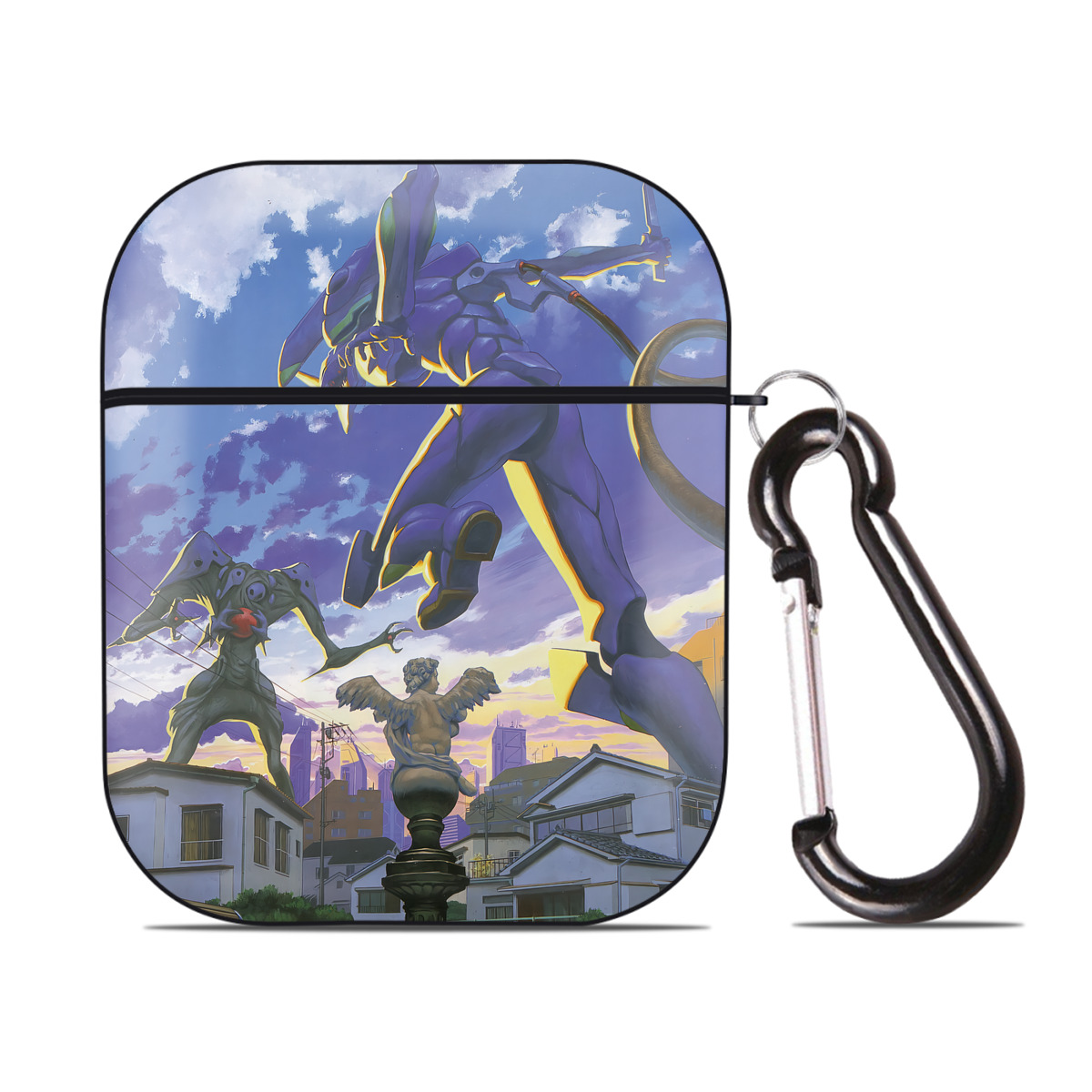（画像用） EVA 新世紀エヴァンゲリオン AirPods 第2世代保護ケース ハードシェル ブラック 耐衝撃・防指紋・カラビナ付き