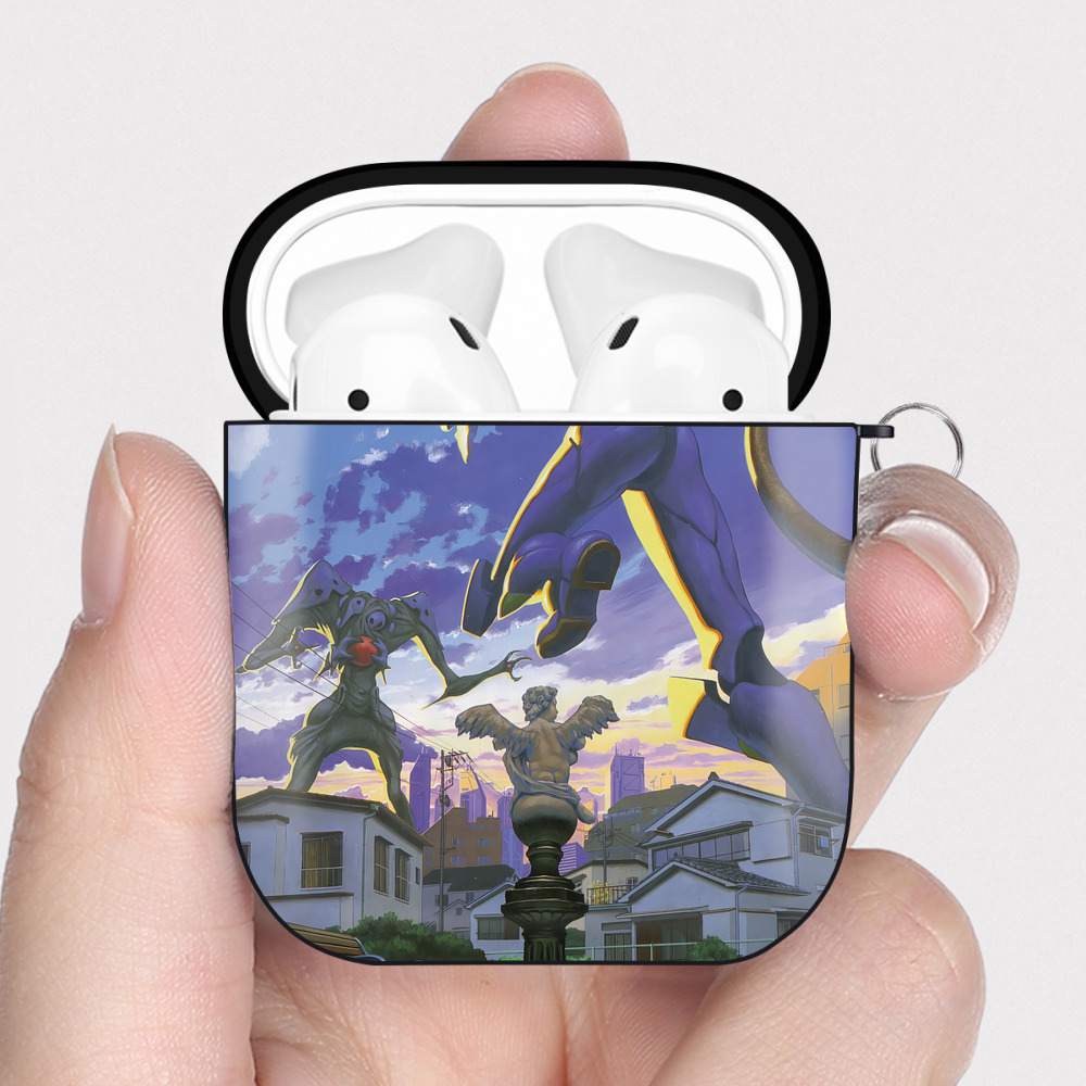 （画像用） EVA 新世紀エヴァンゲリオン AirPods 第2世代保護ケース ハードシェル ブラック 耐衝撃・防指紋・カラビナ付き