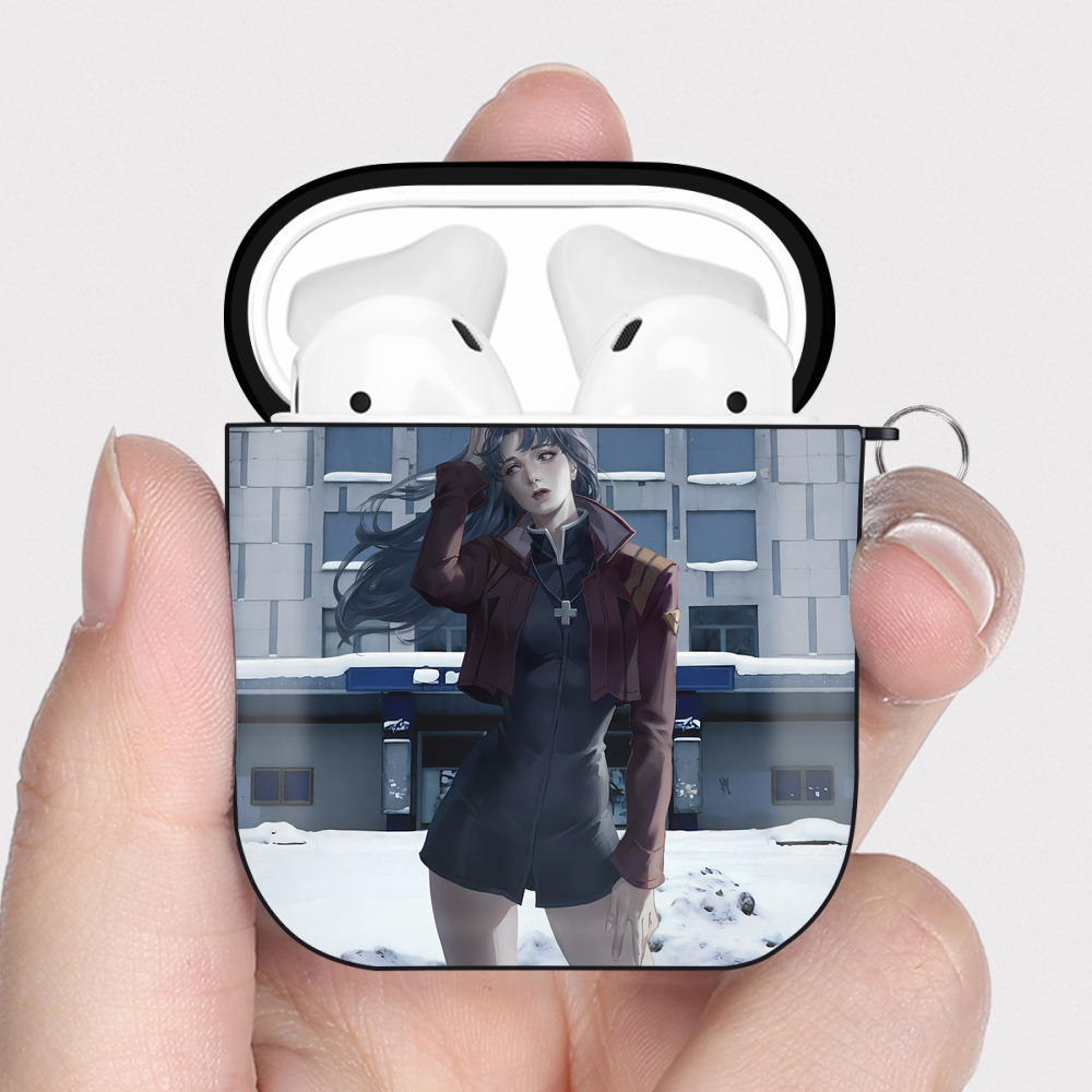 （画像用） EVA 新世紀エヴァンゲリオン AirPods 第2世代保護ケース ハードシェル ブラック 耐衝撃・防指紋・カラビナ付き