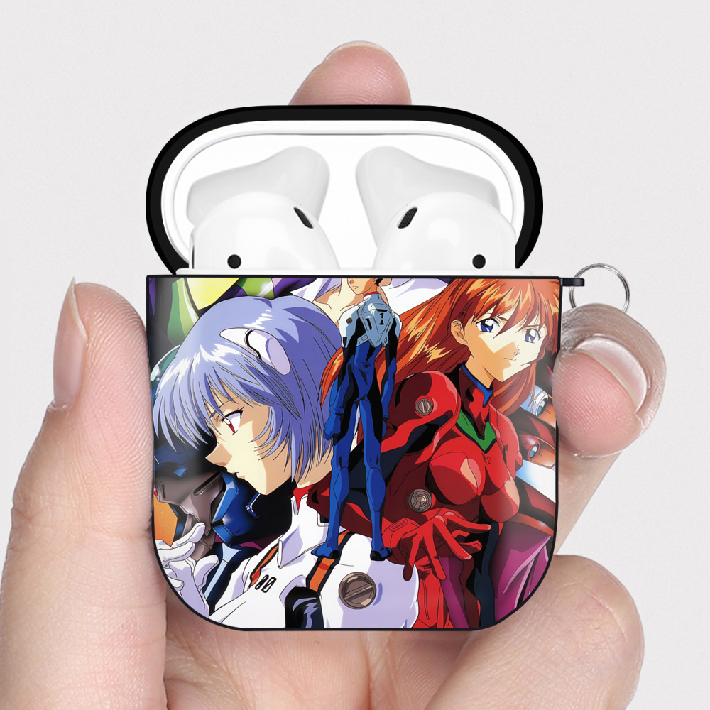 （画像用） EVA 新世紀エヴァンゲリオン AirPods 第2世代保護ケース ハードシェル ブラック 耐衝撃・防指紋・カラビナ付き