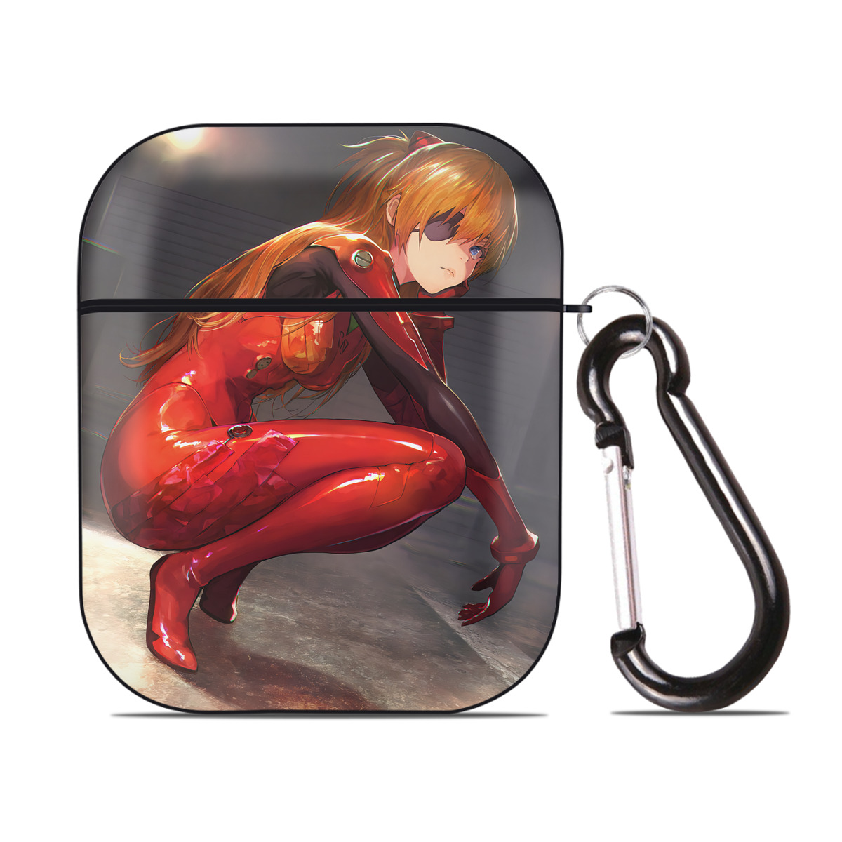 （画像用） EVA 新世紀エヴァンゲリオン AirPods 第2世代保護ケース ハードシェル ブラック 耐衝撃・防指紋・カラビナ付き