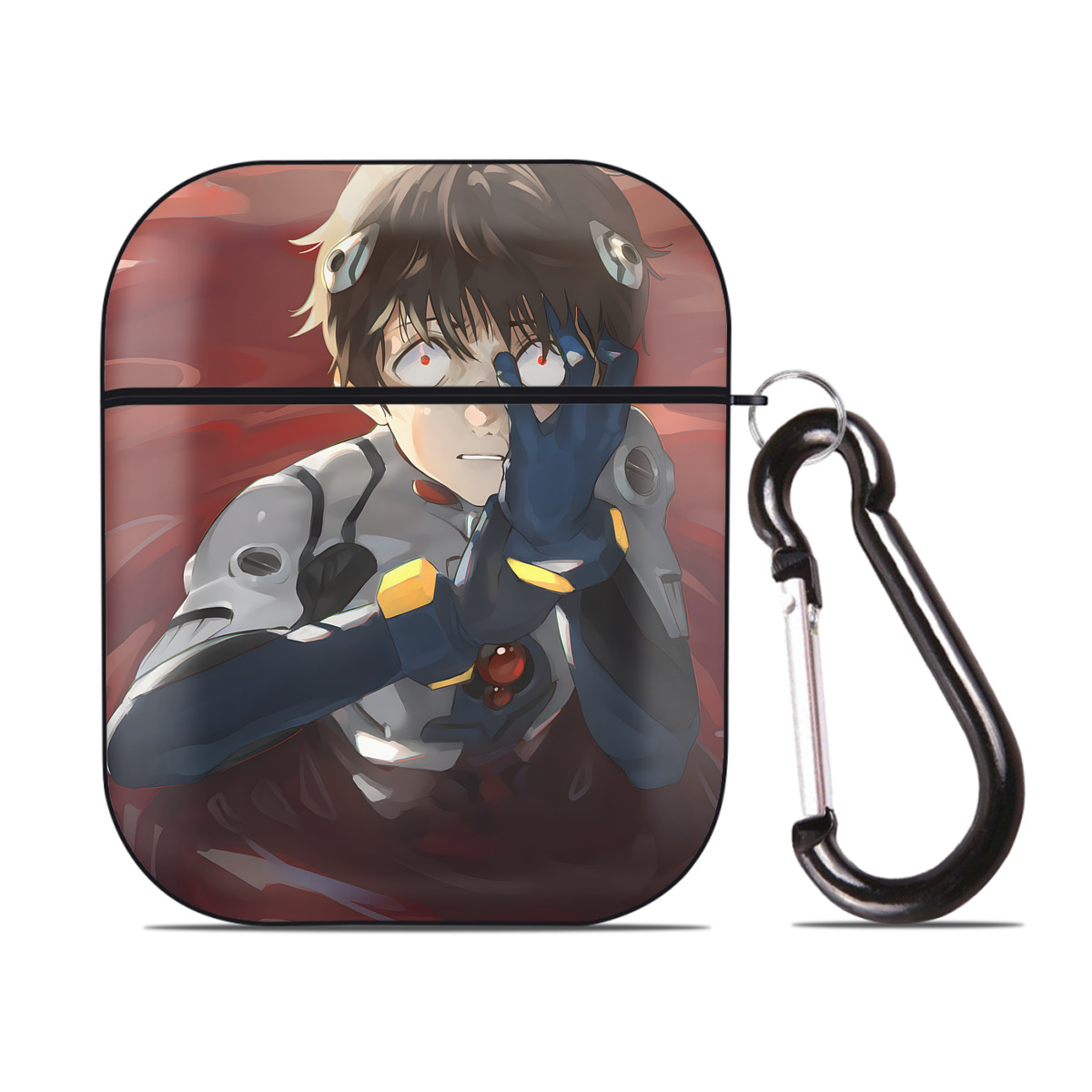 （画像用） EVA 新世紀エヴァンゲリオン AirPods 第2世代保護ケース ハードシェル ブラック 耐衝撃・防指紋・カラビナ付き