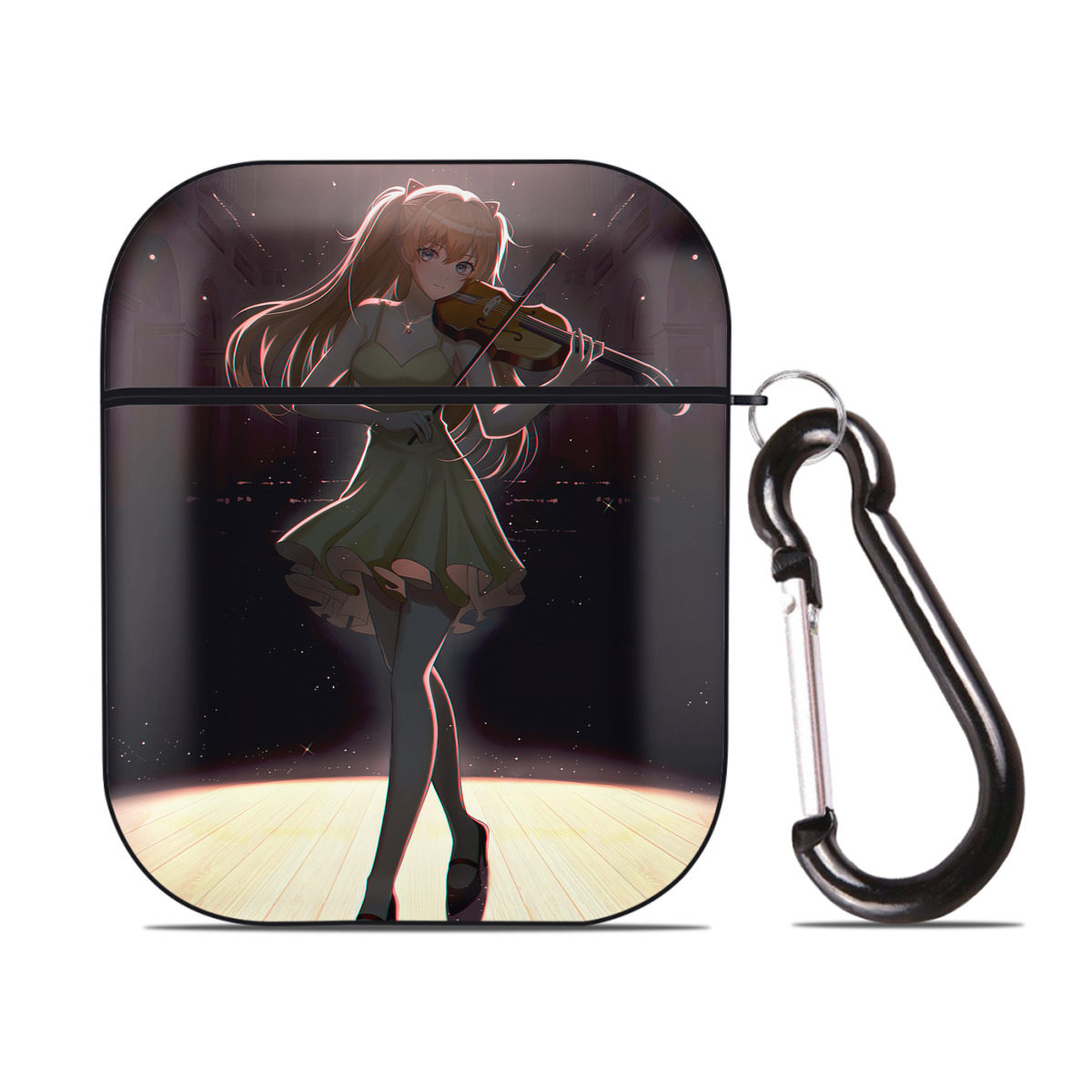 （画像用） EVA 新世紀エヴァンゲリオン AirPods 第2世代保護ケース ハードシェル ブラック 耐衝撃・防指紋・カラビナ付き