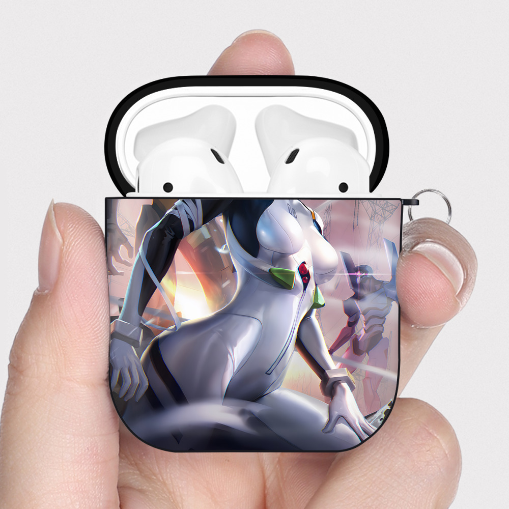 （画像用） EVA 新世紀エヴァンゲリオン AirPods 第2世代保護ケース ハードシェル ブラック 耐衝撃・防指紋・カラビナ付き