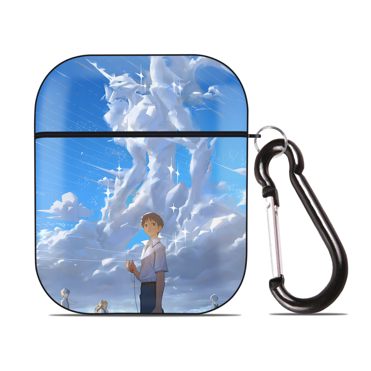 （画像用） EVA 新世紀エヴァンゲリオン AirPods 第2世代保護ケース ハードシェル ブラック 耐衝撃・防指紋・カラビナ付き