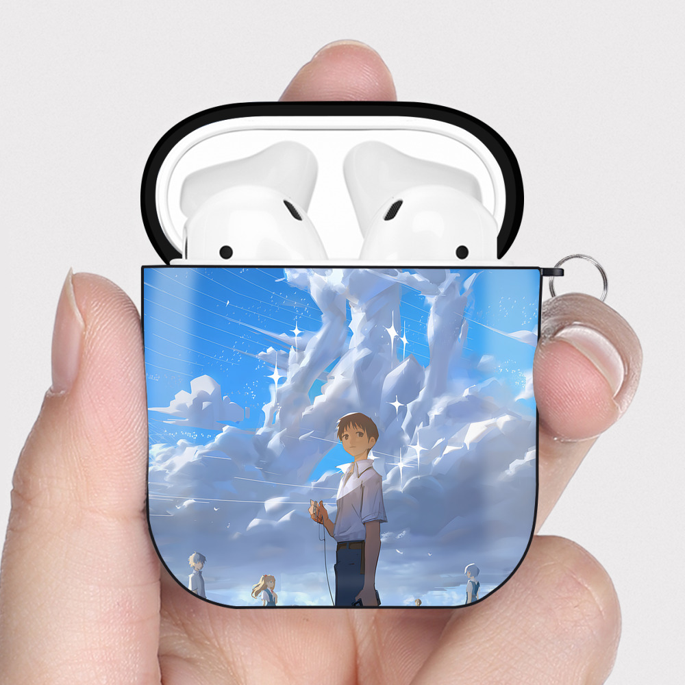 （画像用） EVA 新世紀エヴァンゲリオン AirPods 第2世代保護ケース ハードシェル ブラック 耐衝撃・防指紋・カラビナ付き