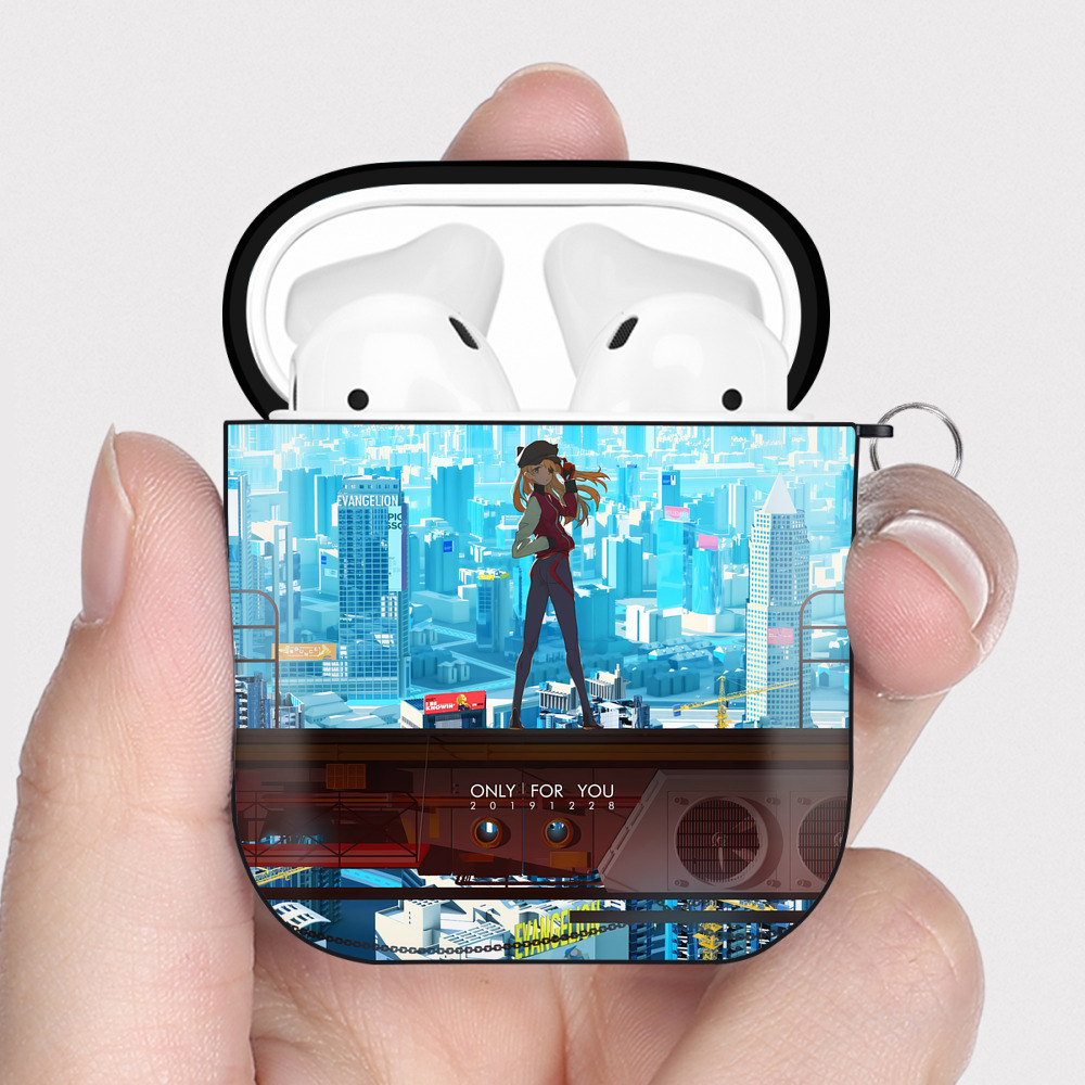 （画像用） EVA 新世紀エヴァンゲリオン AirPods 第2世代保護ケース ハードシェル ブラック 耐衝撃・防指紋・カラビナ付き