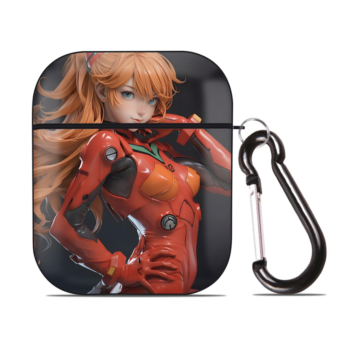 （画像用） EVA 新世紀エヴァンゲリオン AirPods 第2世代保護ケース ハードシェル ブラック 耐衝撃・防指紋・カラビナ付き
