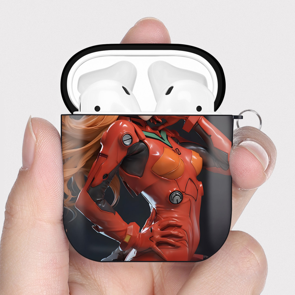 （画像用） EVA 新世紀エヴァンゲリオン AirPods 第2世代保護ケース ハードシェル ブラック 耐衝撃・防指紋・カラビナ付き