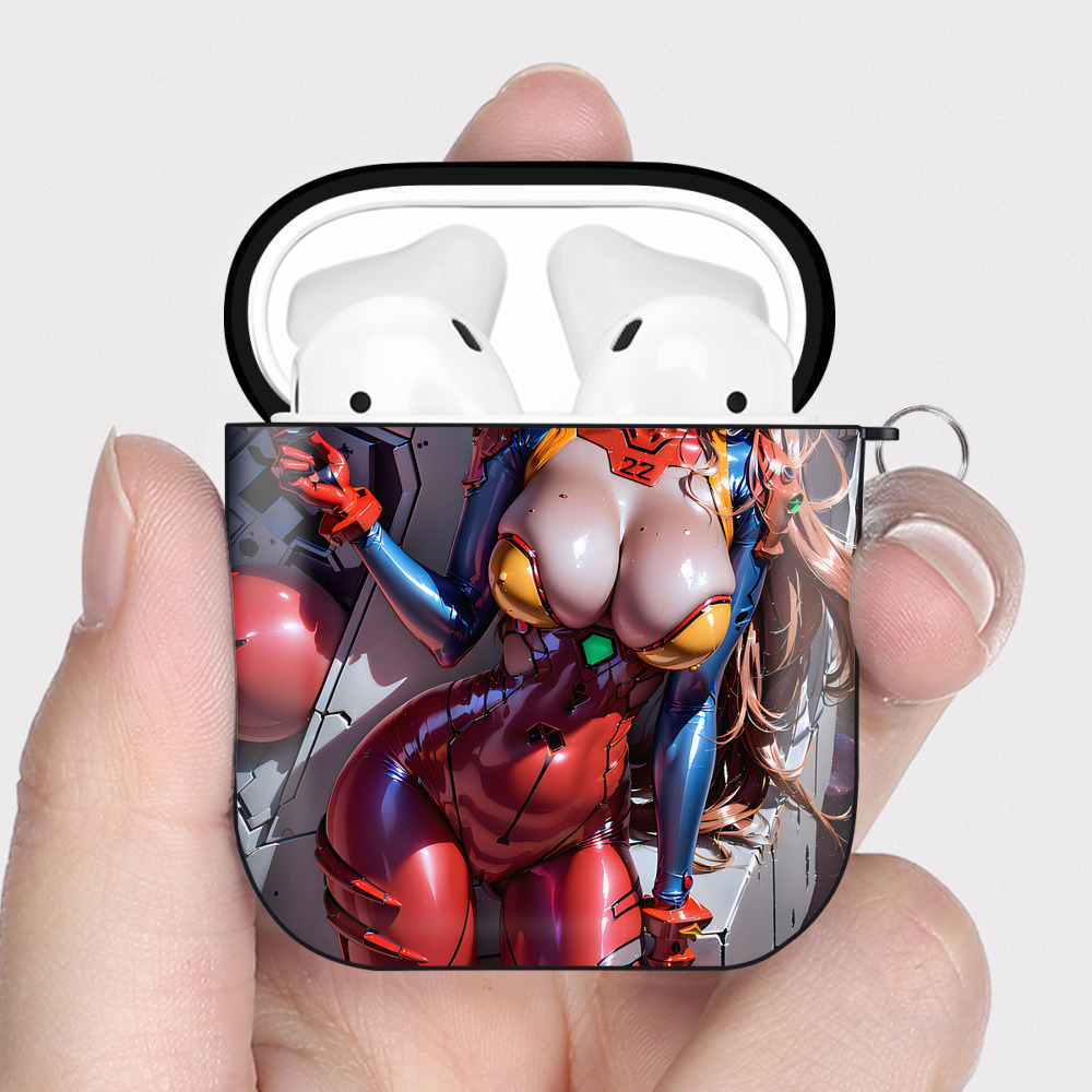 （画像用） EVA 新世紀エヴァンゲリオン AirPods 第2世代保護ケース ハードシェル ブラック 耐衝撃・防指紋・カラビナ付き