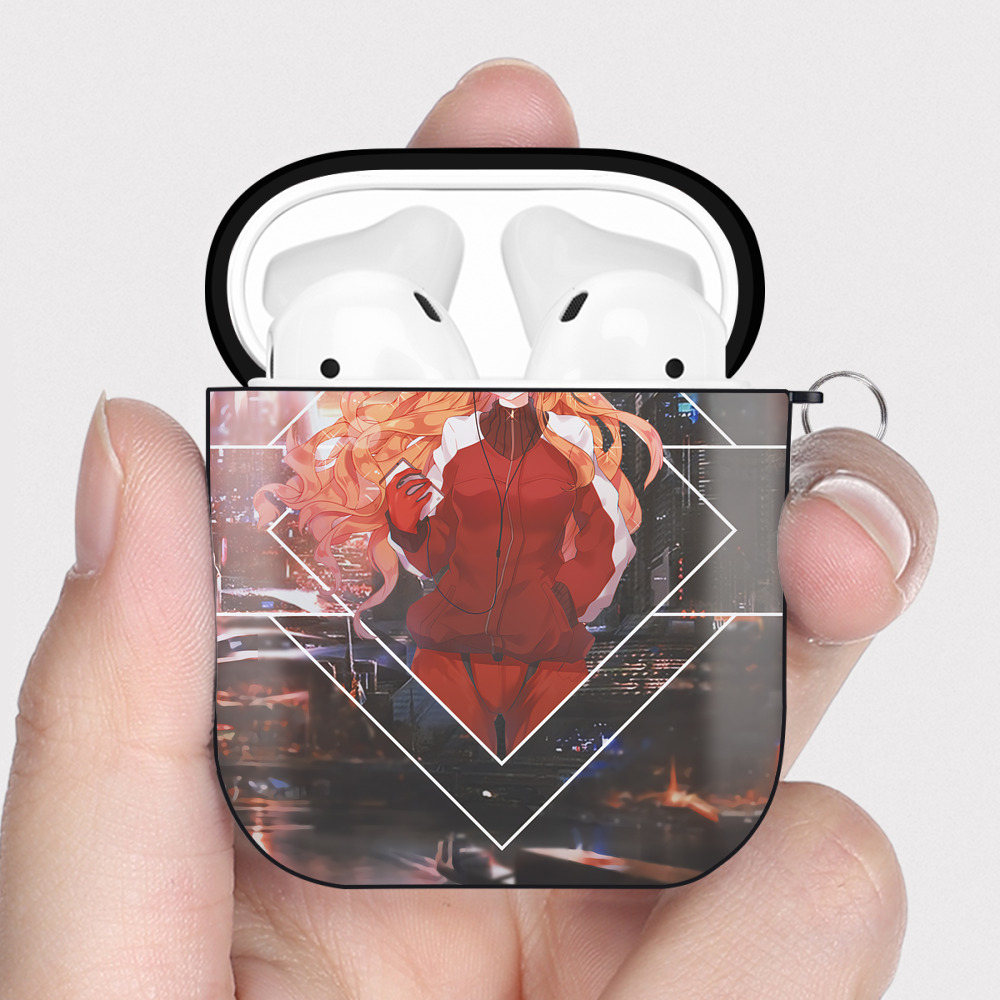 （画像用） EVA 新世紀エヴァンゲリオン AirPods 第2世代保護ケース ハードシェル ブラック 耐衝撃・防指紋・カラビナ付き