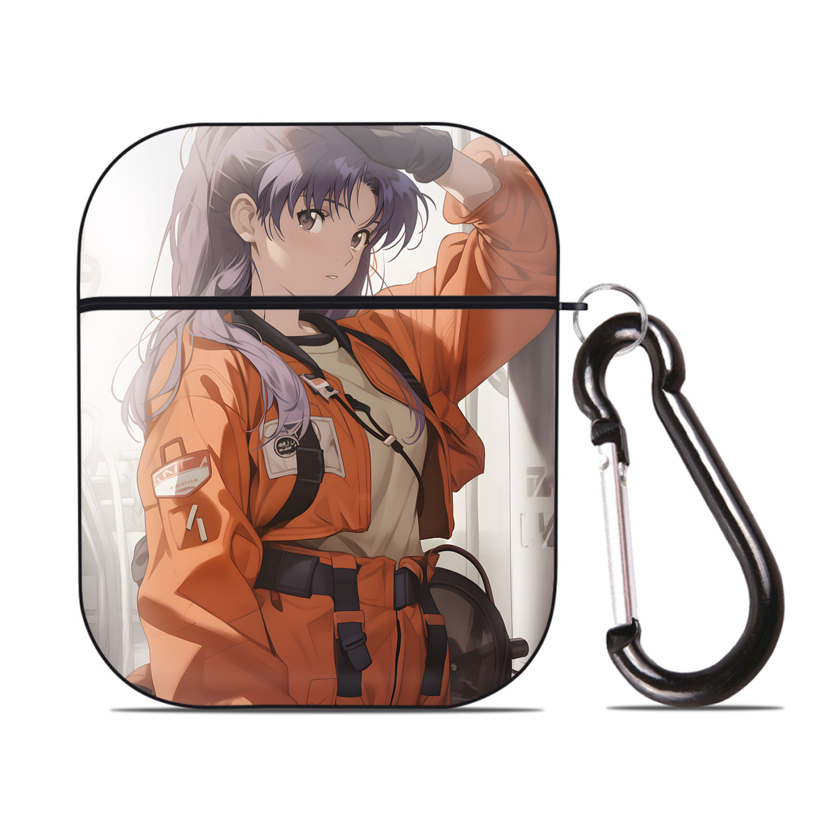 （画像用） EVA 新世紀エヴァンゲリオン AirPods 第2世代保護ケース ハードシェル ブラック 耐衝撃・防指紋・カラビナ付き