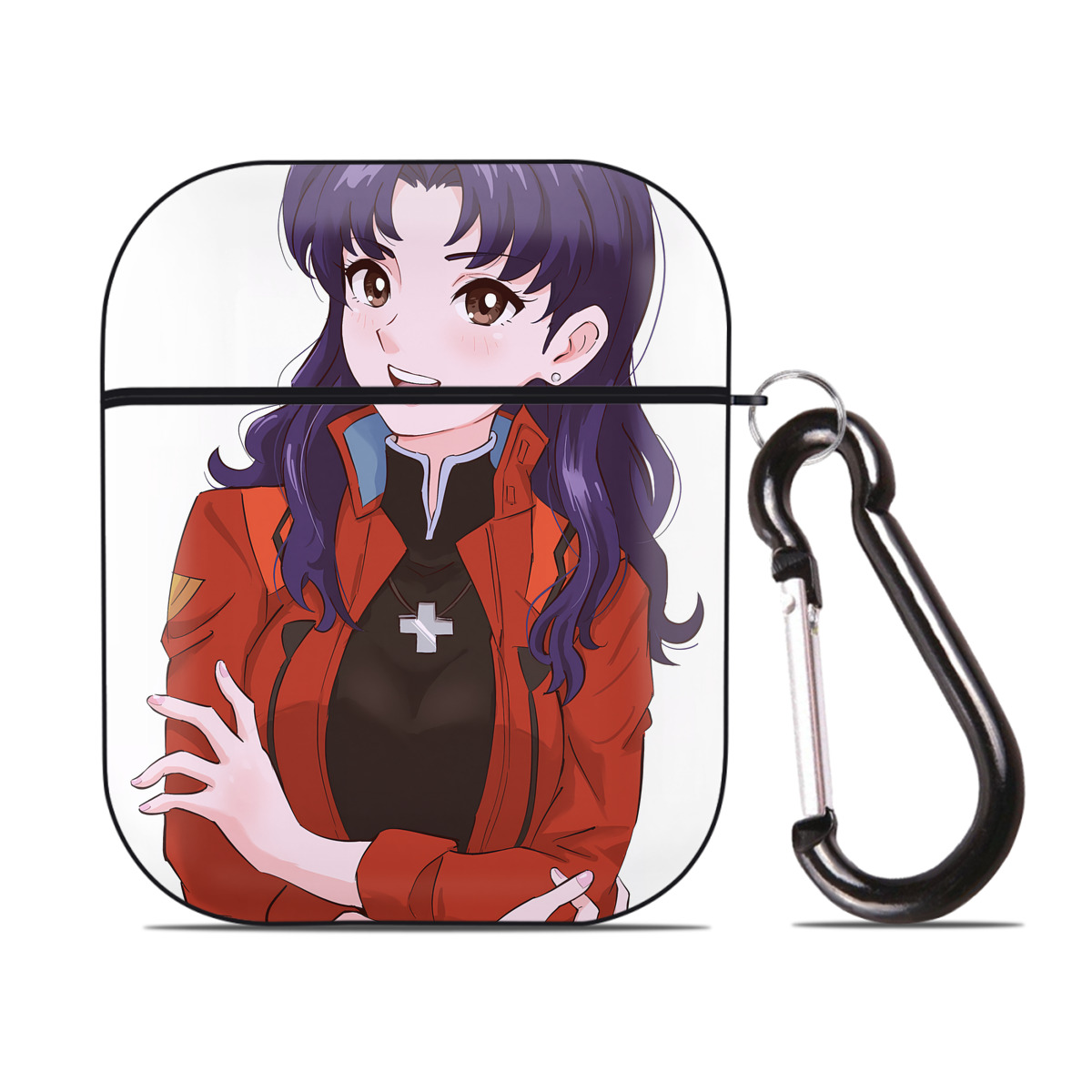 （画像用） EVA 新世紀エヴァンゲリオン AirPods 第2世代保護ケース ハードシェル ブラック 耐衝撃・防指紋・カラビナ付き